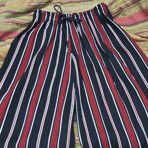 Striped Wide-Leg Pants